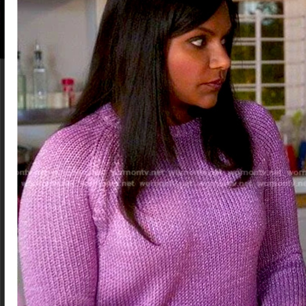 J. Crew Lilac Sweater with Metallic Thread